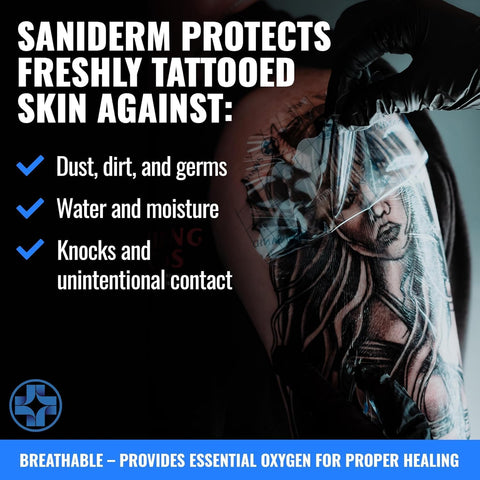 Saniderm Tattoo Aftercare Bandage – 10.2" x 2yd
