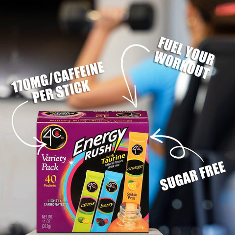 4C Energy Rush Drink Mix, 40 Pack