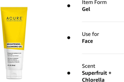 Acure Organics Brightening Cleansing Gel - 4 oz