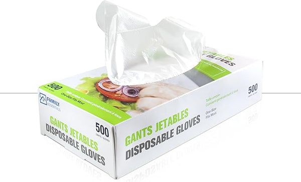 Family Essentials Disposable Gloves – 500 Pack