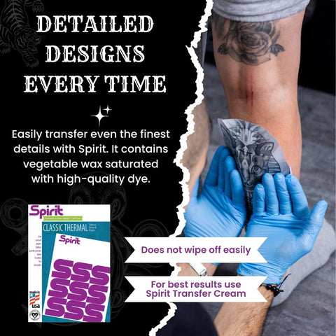 Spirit Classic Tattoo Transfer Paper – 100 Sheets