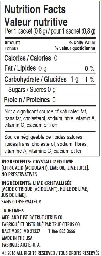 True Lime Water Enhancer Packets, 100 Ct