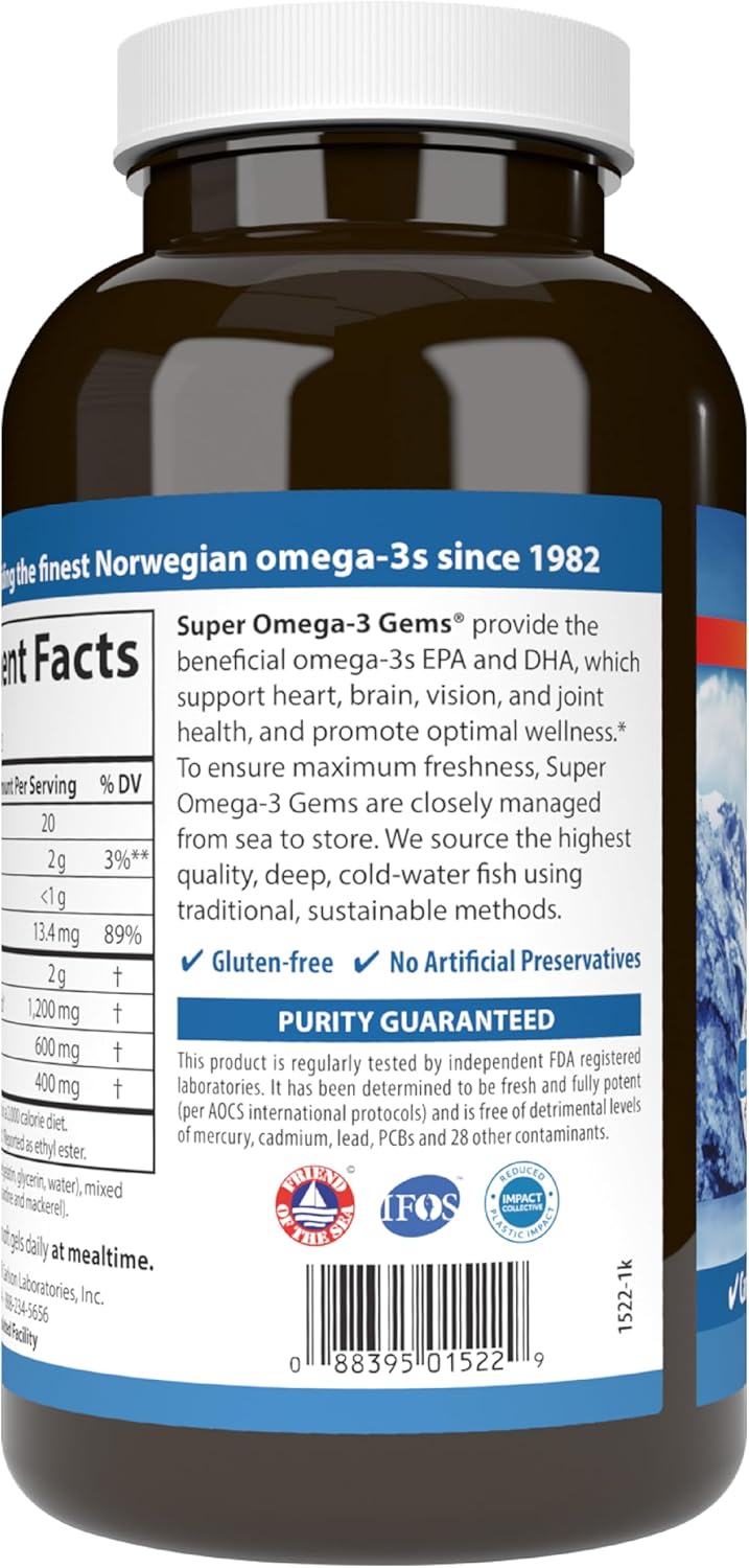 Carlson Super Omega-3 Fish Oil – 250 Softgels