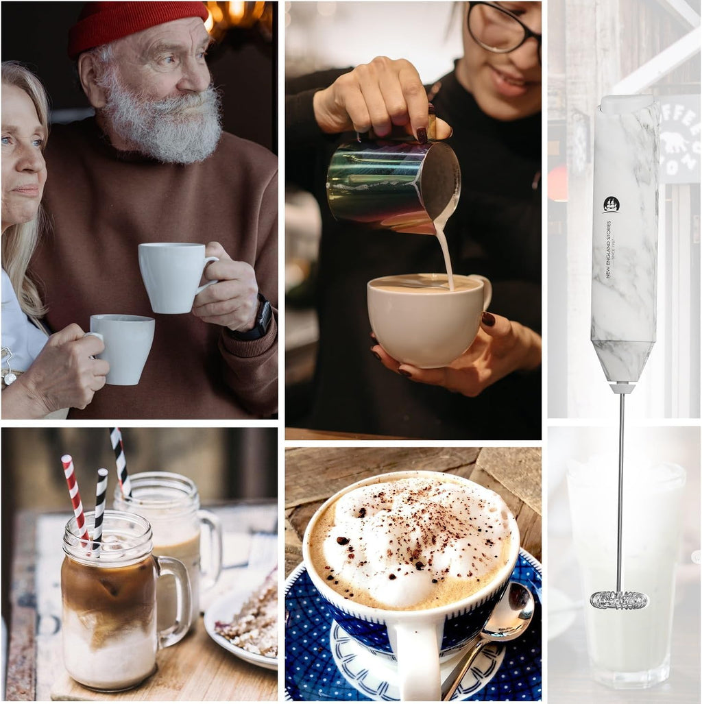 Handheld Milk Frother – Marble Finish