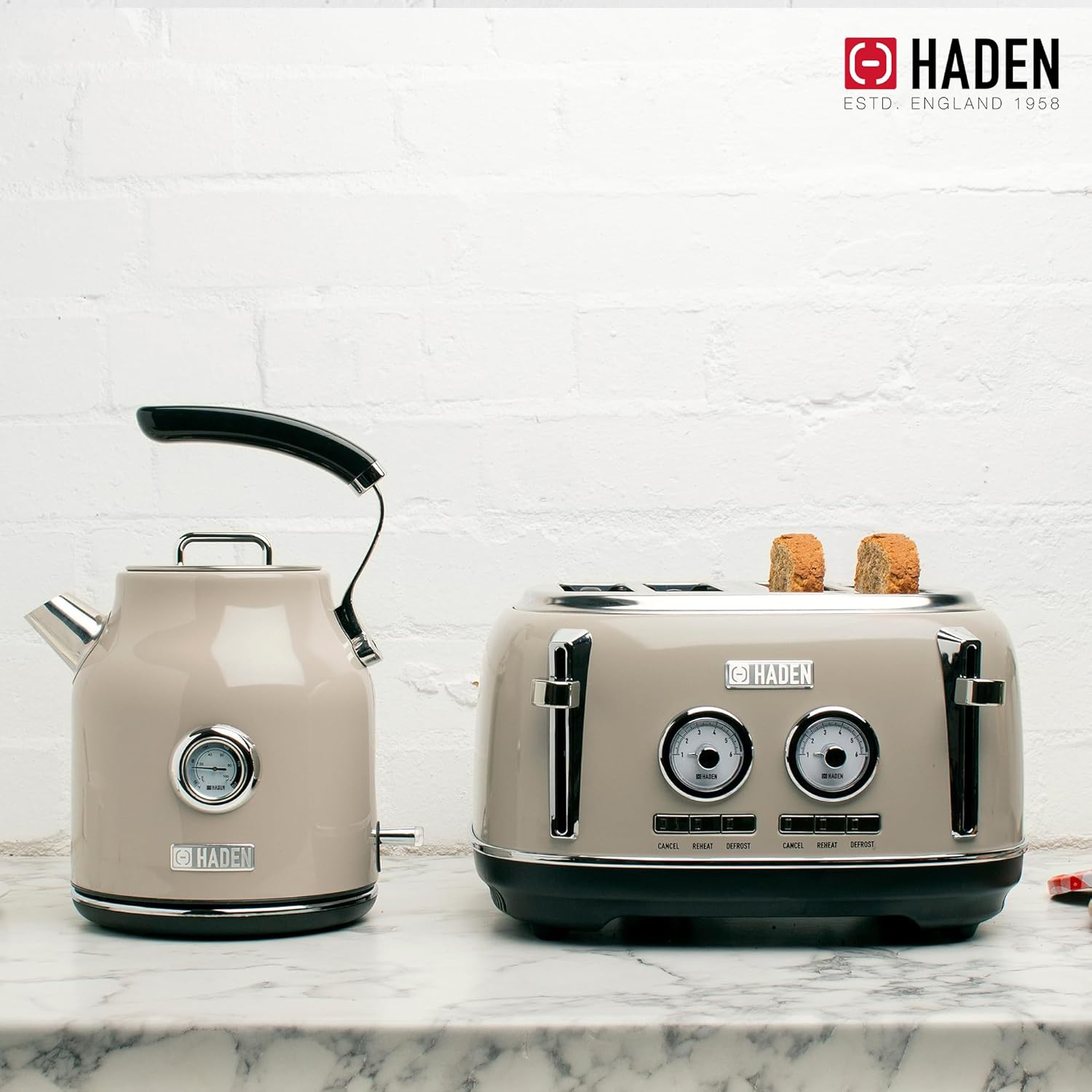 Haden Dorset 4-Slice Retro Toaster – Beige