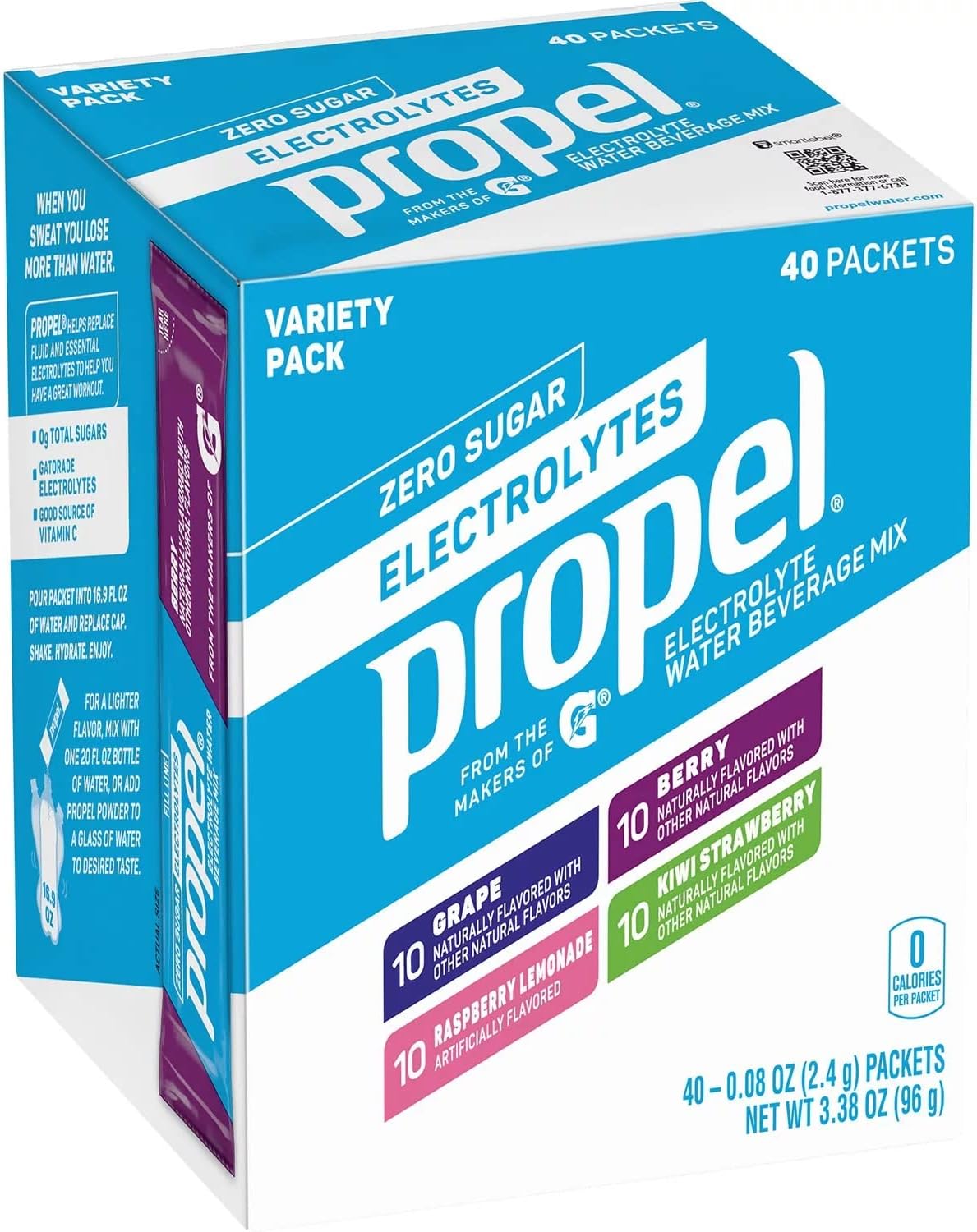 Propel Electrolyte Drink Mix, 40 Pack