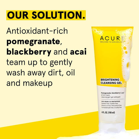 Acure Organics Brightening Cleansing Gel - 4 oz