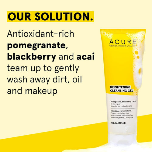 Acure Organics Brightening Cleansing Gel - 4 oz