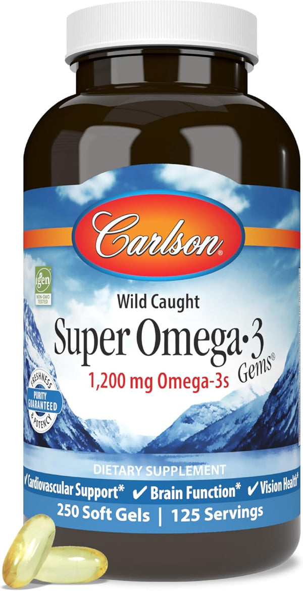 Carlson Super Omega-3 Fish Oil – 250 Softgels