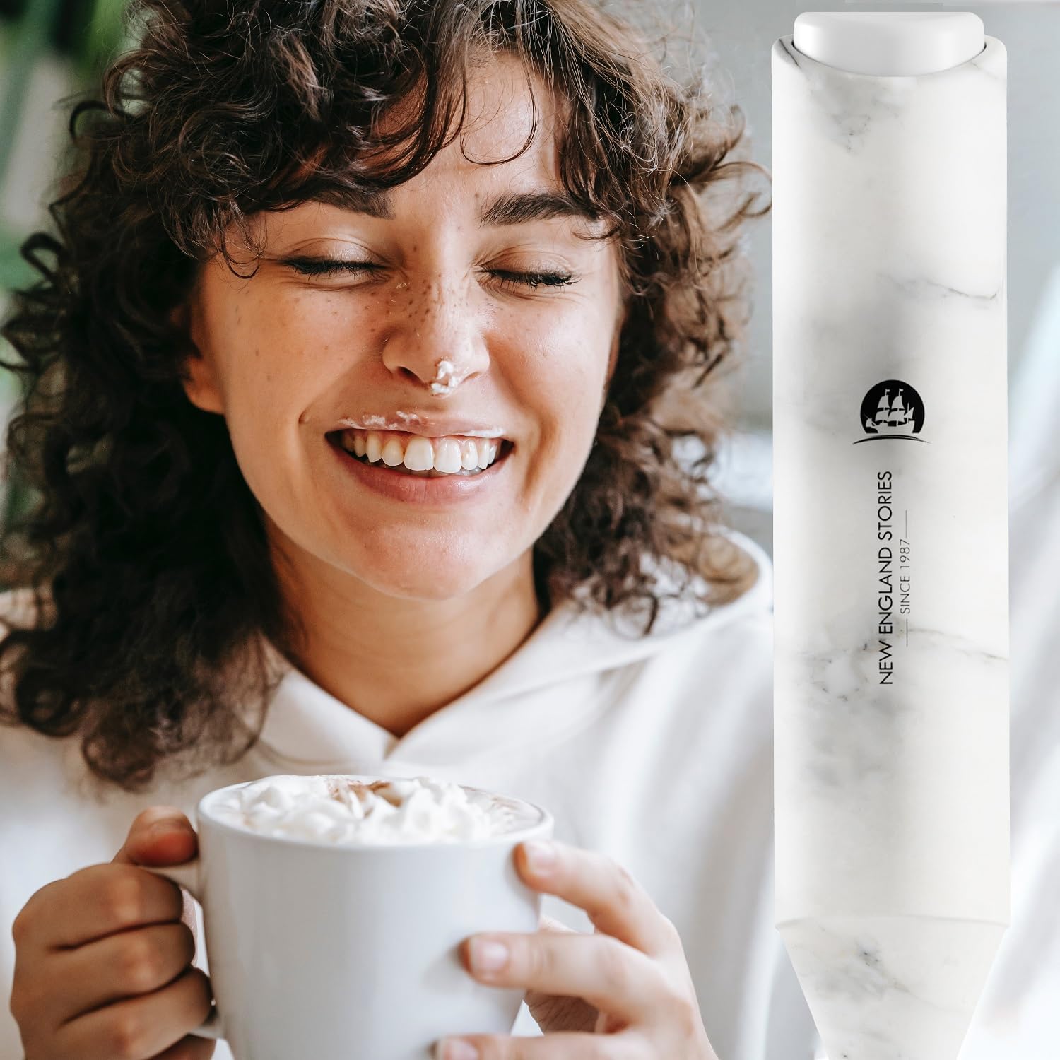 Handheld Milk Frother – Marble Finish