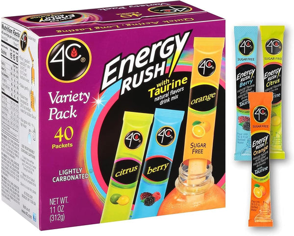 4C Energy Rush Drink Mix, 40 Pack