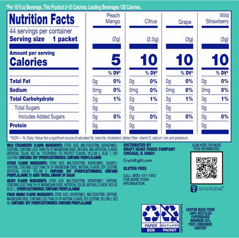 Crystal Light Energy Drink Mix, 44 Pack