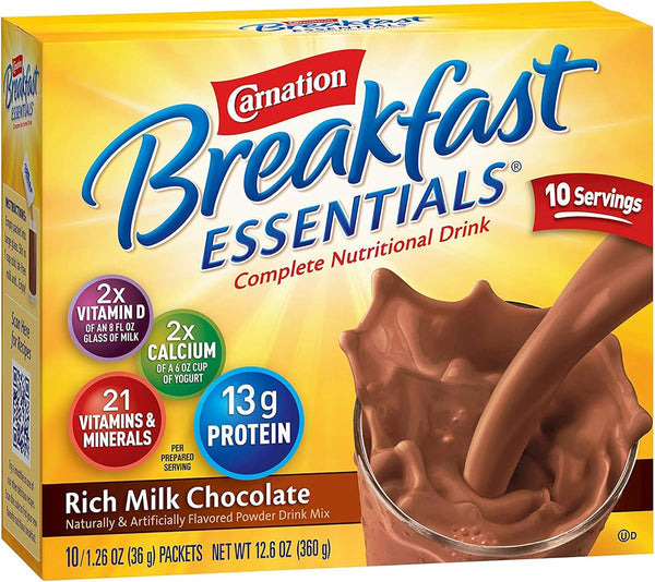 Carnation Breakfast Essentials Chocolate, 60 Ct