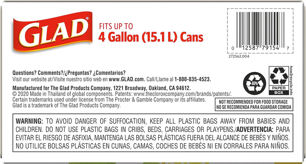 Glad OdorShield Small Trash Bags – 80ct