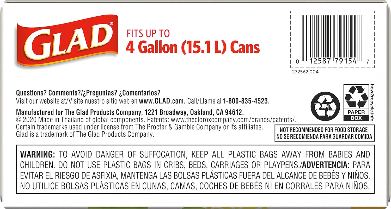 Glad OdorShield Small Trash Bags – 80ct