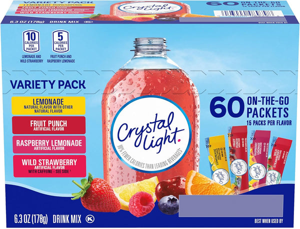 Crystal Light Drink Mix Variety Pack, 60 Ct