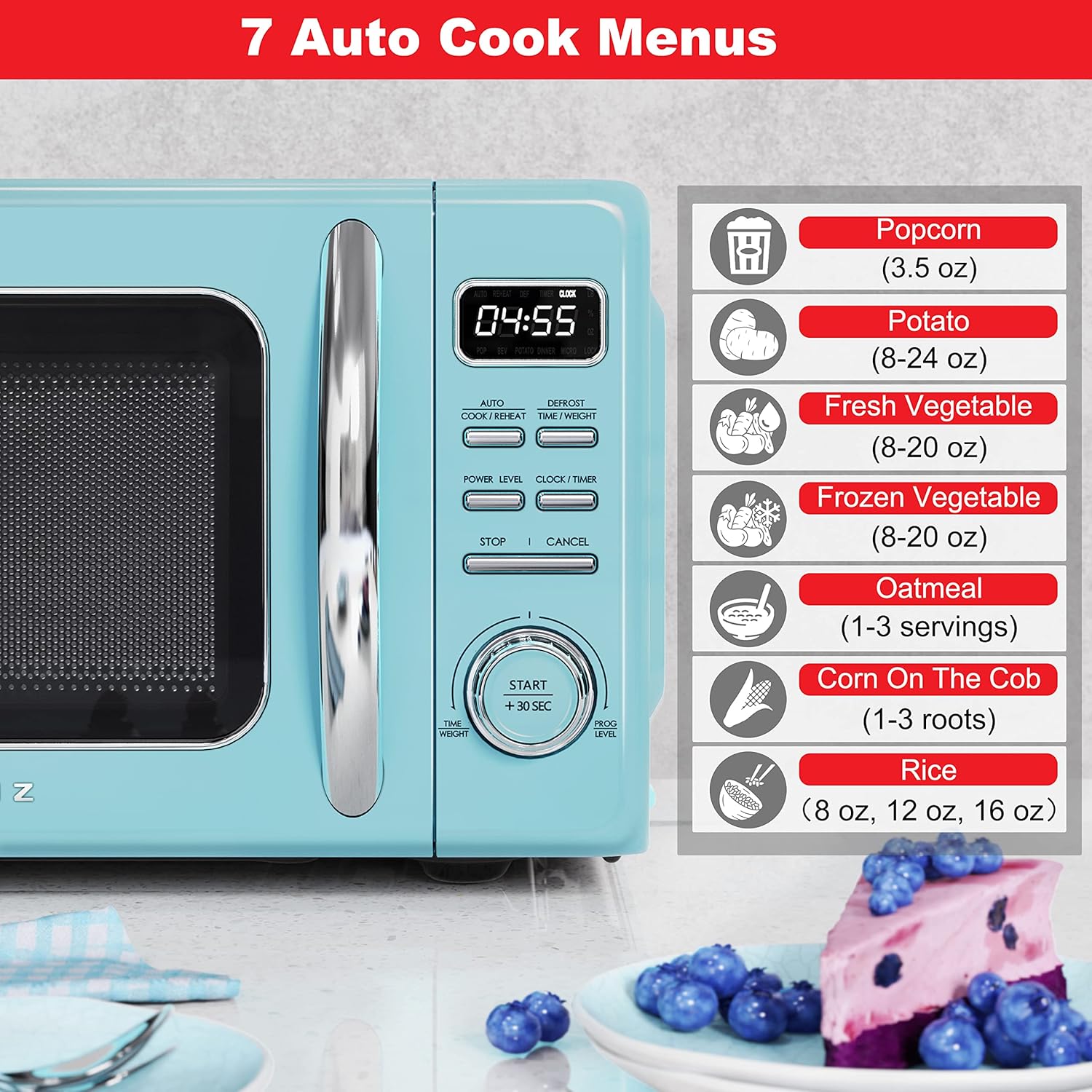 Galanz Retro Microwave – 0.7 cu ft, Blue