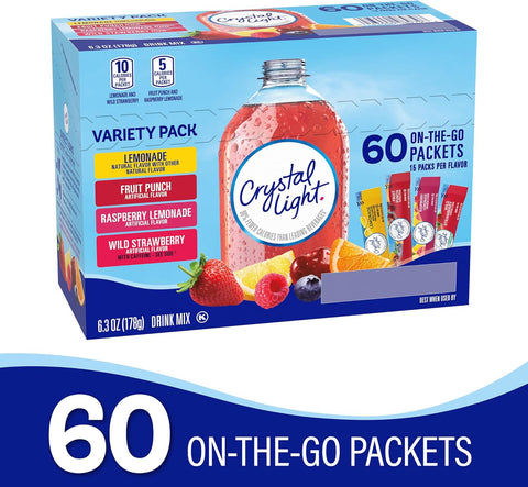 Crystal Light Drink Mix Variety Pack, 60 Ct