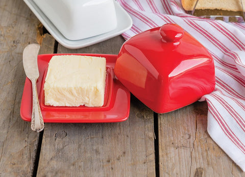 Now Designs Square Butter Dish – Red