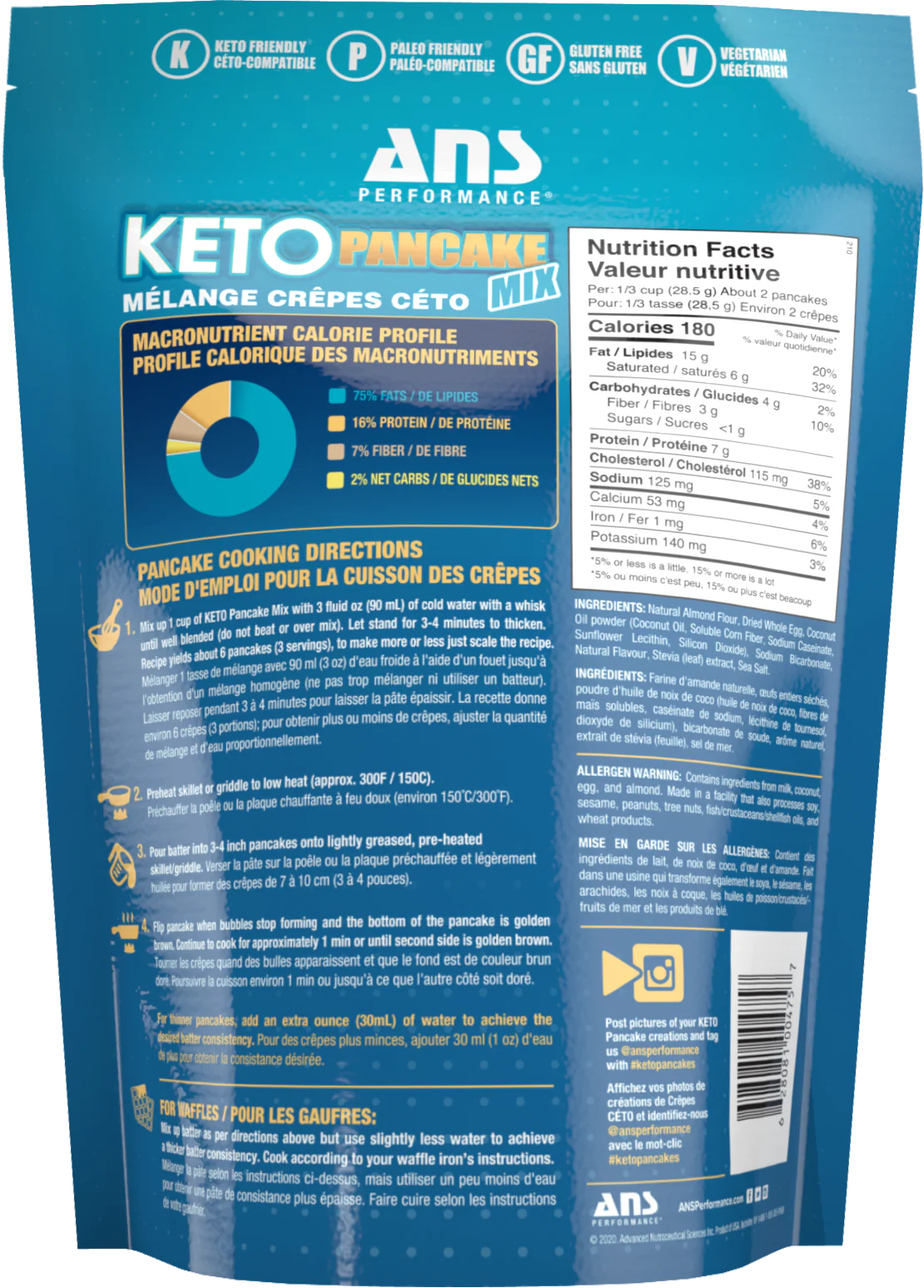 Keto Pancake Mix Blueberry 283g