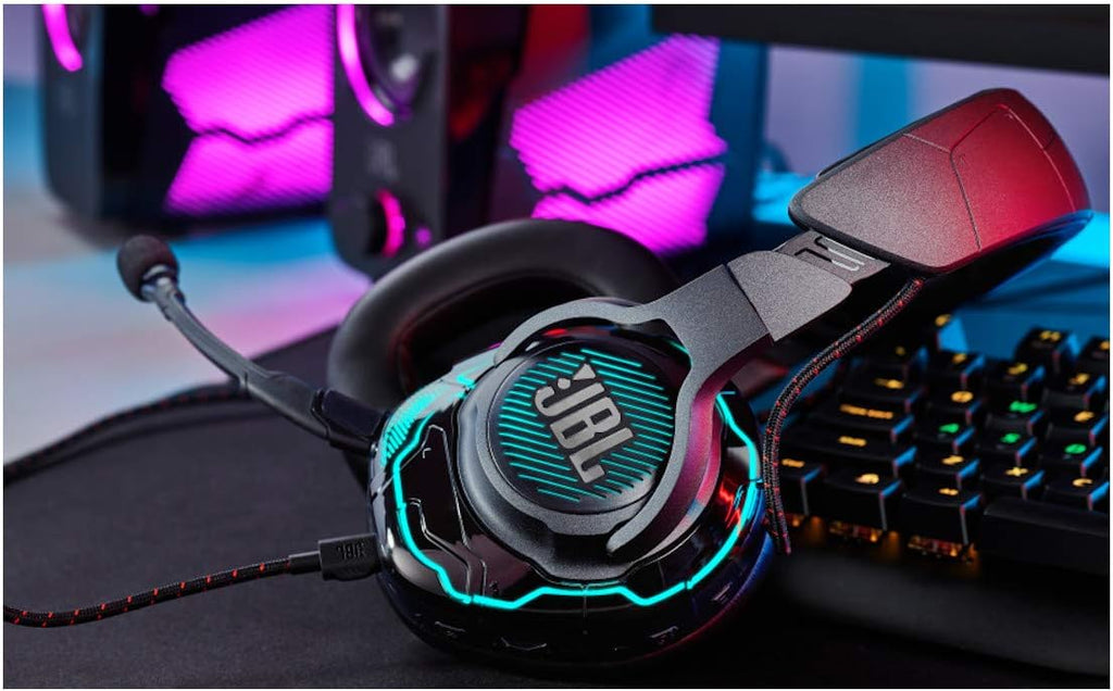 JBL Quantum ONE Wired Over-Ear Professional Gaming Headset with Head-Tracking Enchanced JBL QuantumSPHERE 360 - Black